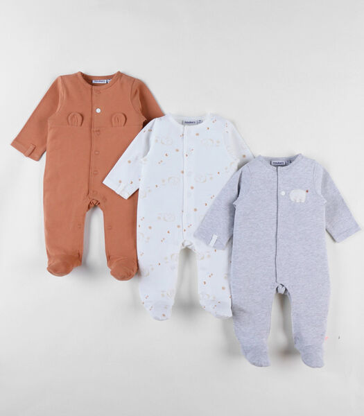 Set van 3 Baby Pyjama's in Katoenen Jersey