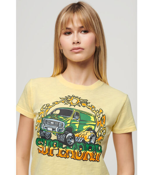 T-shirt ajusté à motif fluo femme Motor
