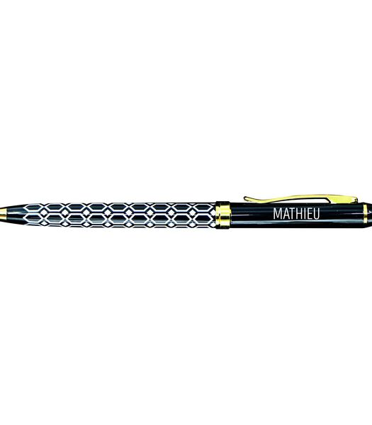Fijne pen in gelakt metaal zwart - Mathieu