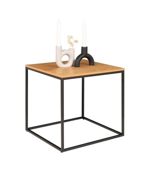 Scandibasic - Table basse - aspect chêne - panneau mélaminé - 45x45x45cm