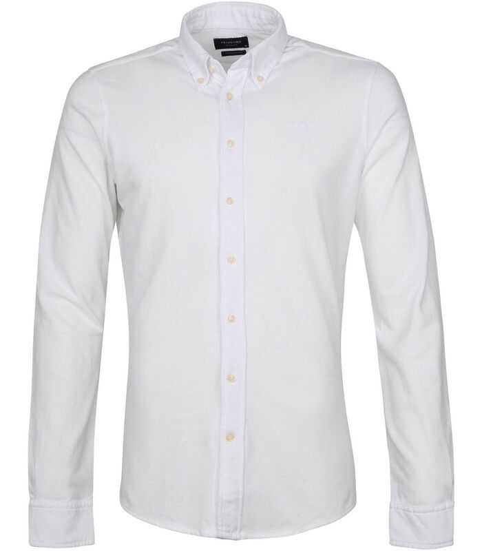 Profuomo Chemise Garment Dyed Col Américain Blanc image number 0