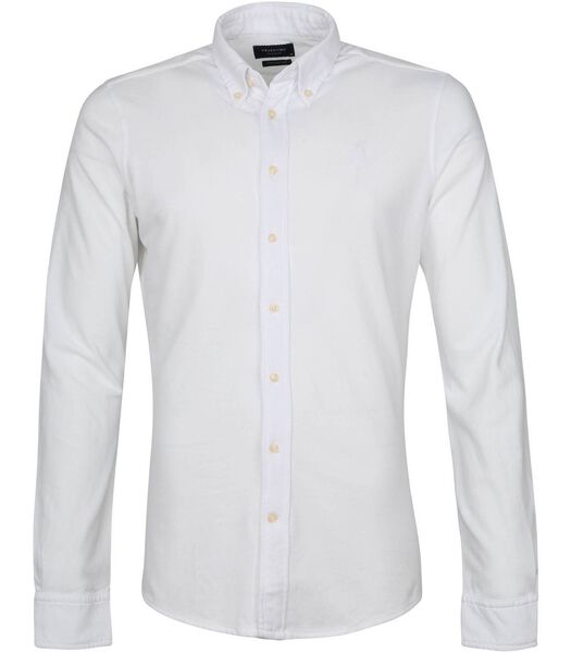 Profuomo Overhemd Garment Dyed Button Down Wit