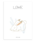 Affiche seule lapin "love" Nordic, Lilipinso image number 0