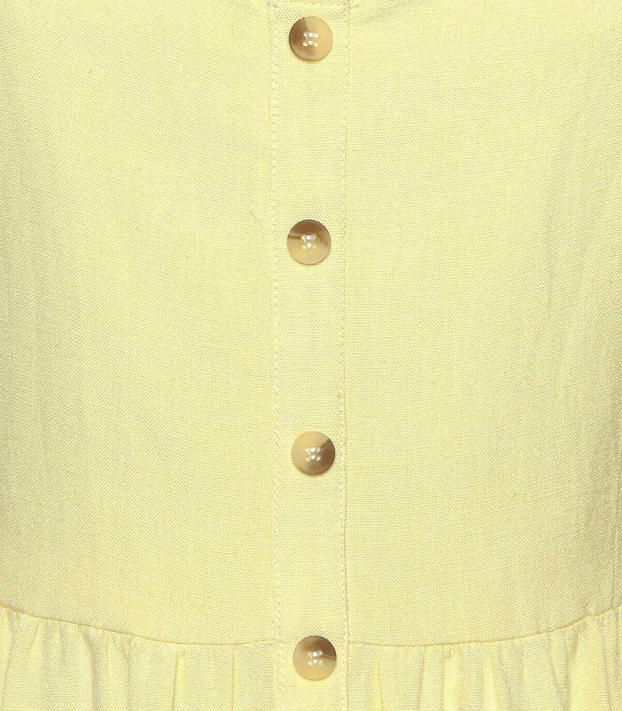 Robe estivale longue Leinen jaune image number 4