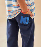 French terry joggingbroek, donkerblauw image number 1