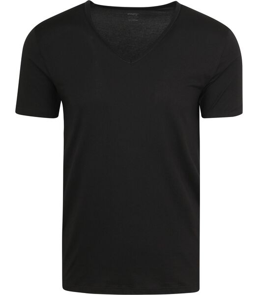 V-hals Dry Cotton T-shirt Zwart