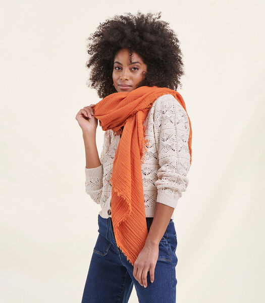 Oranje organische katoenen sjaal