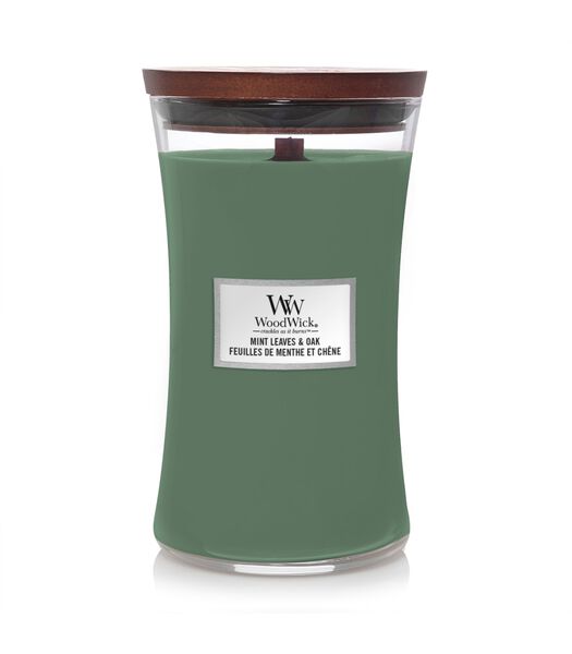 Bougie parfumée  Grand format Feuilles de menthe et chêne - 18 cm / ø 10 cm