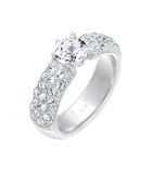 Ring Dames Verlovingsring Met Kristallen Van 925 Sterling Zilver image number 4