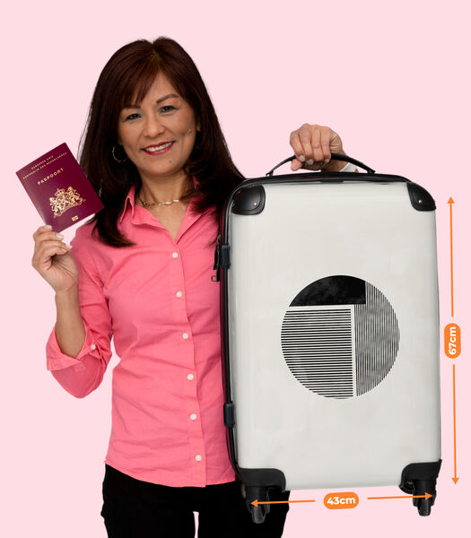Bagage à main Valise avec 4 roues et serrure TSA (Formes - Lignes - Pastel - Abstrait)