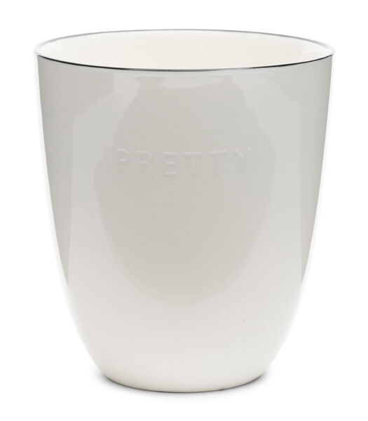 Koffiemokken, Drinkmokken - Pretty - Wit - Met tekst - 2 stuks