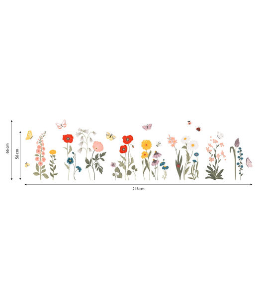 WILDFLOWERS - Muurstickers - Groot veld bloemen