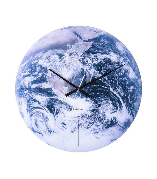 Horloge murale Earth - Bleu - Ø60cm