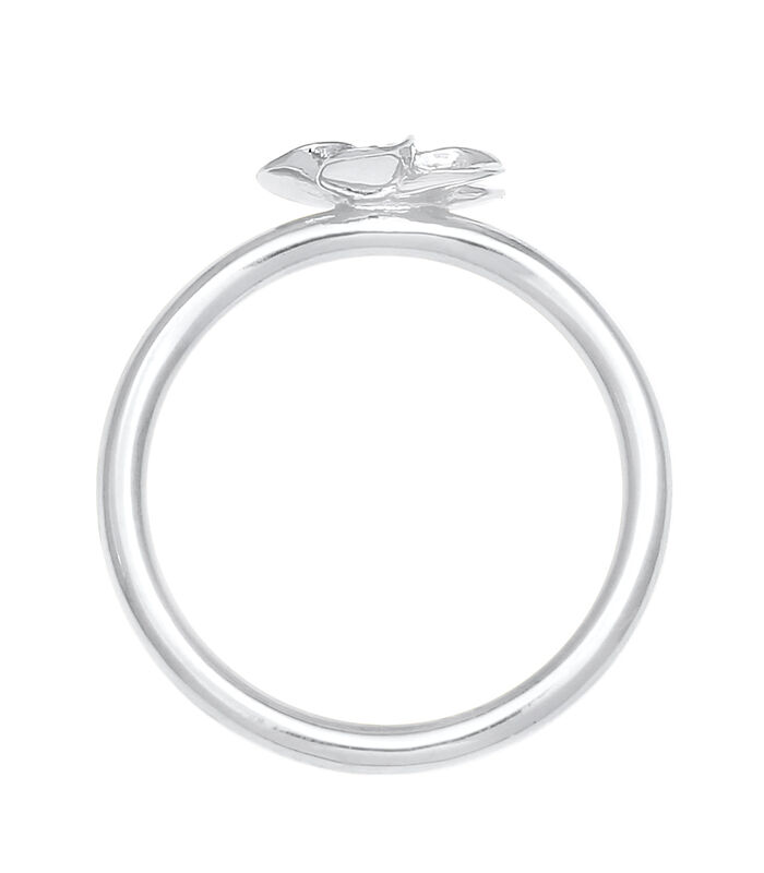 Ring Dames Bandring Frangipani Bloesem Met Zirconia-Kristallen In 925 Sterling Zilver image number 2