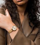 Quartz horloge voor dames, roestvrij staal IP goud image number 2