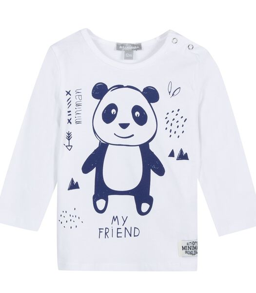 T-shirt met lange mouwen en panda print