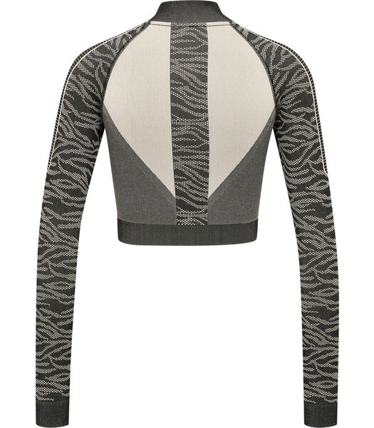 Sweatshirt 1/2 zip crop sans couture femme MT Mila