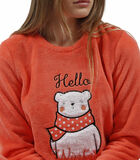 Fleece pyjama outfit broek top lange mouwen Hello Winter image number 3