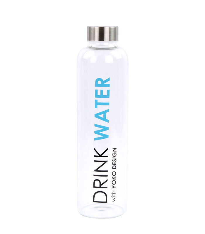 Bouteille en verre 750 ml drink water avec coffret image number 0