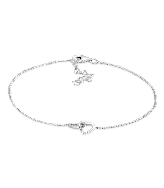 Bracelet Femmes Cœur Entrelacé Connexion En Argent Sterling 925 Plaqué Or Rose