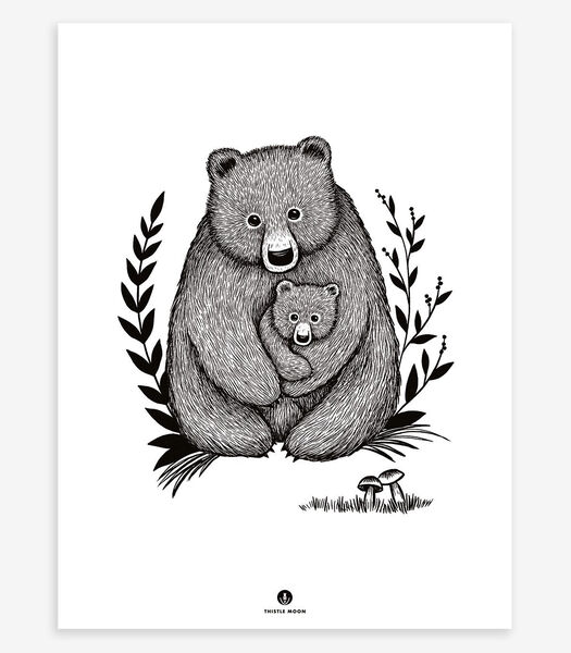Affiche seule famille ours Romanian hills, Lilipinso
