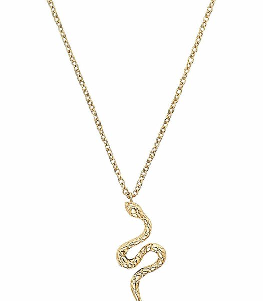 Chaîne avec pendentif pour dames, argent sterling 925 plaqué or, serpent
