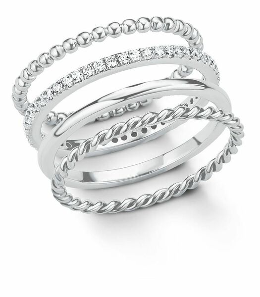Ring voor dames, 925 Sterling zilver, zirkonia synth.