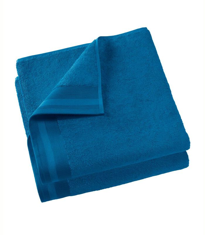2 serviettes de bains Contessa bleu pacifique image number 0