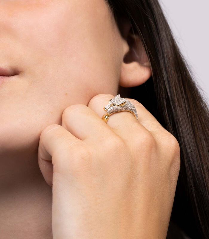 Ring 'Ma Panthère Saphir' geelgoud en diamanten image number 1