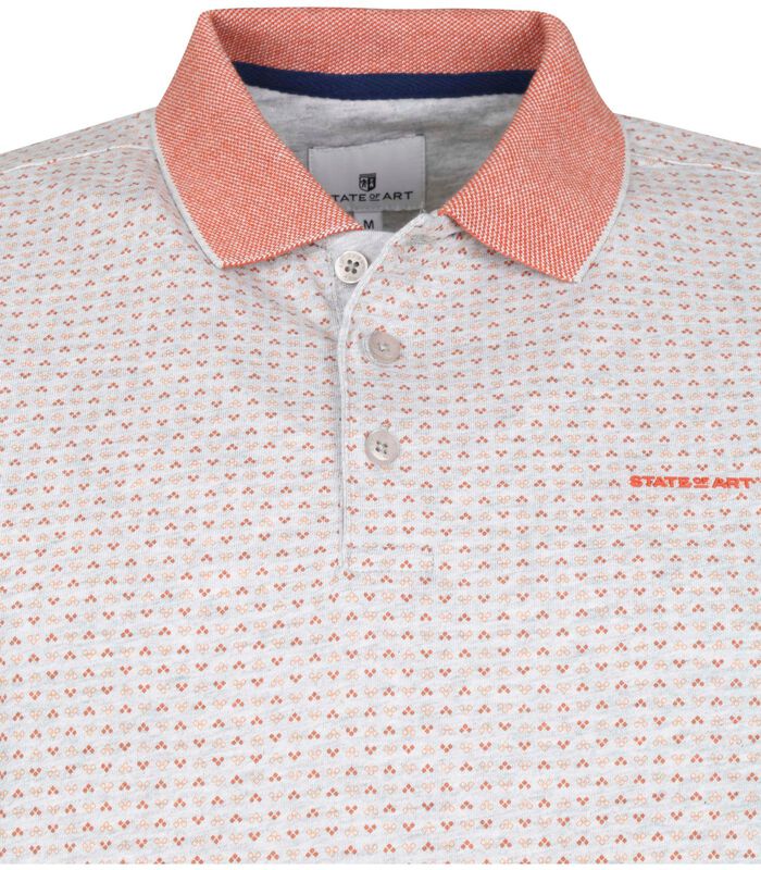 Polo Print Grijs Rood image number 3