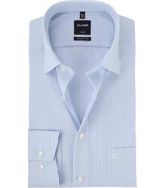 OLYMP Chemise Luxor Coupe Moderne Rayures Bleu Manches Extra Lon