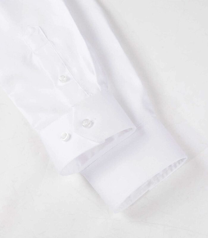 Strijkvrij Overhemd - Wit - Slim Fit - Katoen Satijn - Lange Mouw - Heren image number 3