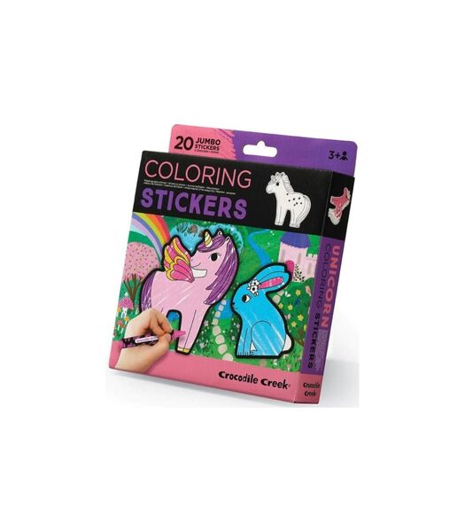 Inkleur Stickers Eenhoorn - 20 stuks