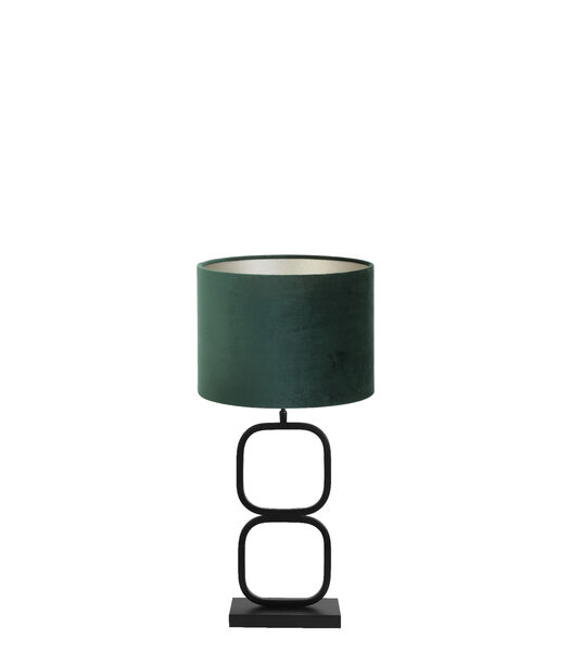 Lampe de table Lutika/Velours - Noir/Dutch Green - Ø30x67cm