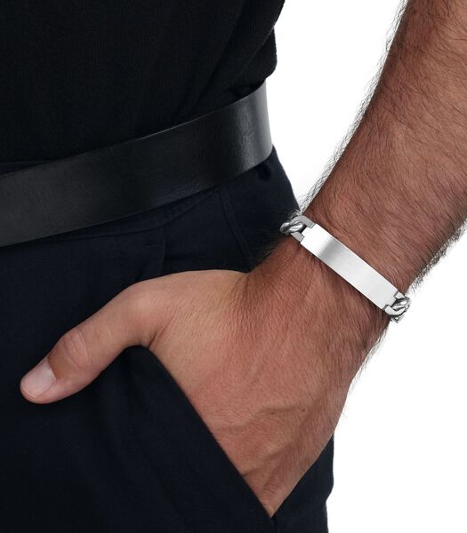 ID armband voor mannen, roestvrij staal