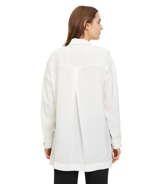 Lange blouse met opgestikte zakken