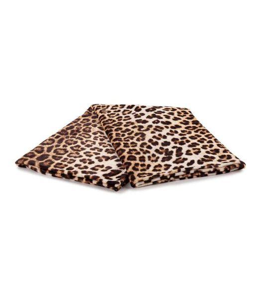 Plaid Leopard Brown Polyester