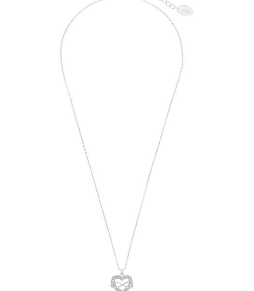 Ketting met hanger voor dames, 925 Sterling zilver, zirkonia synth. | Oneindigheid/Liefde