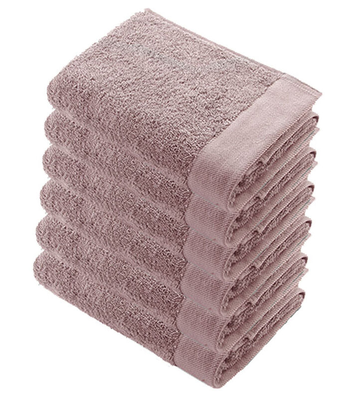 Lot de 6 Remade Cotton serviettes de bain 60x110 Rose image number 0