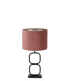 Lampe de table Lutika/Velours - Noir/Dusky Pink - Ø30x67cm image number 0
