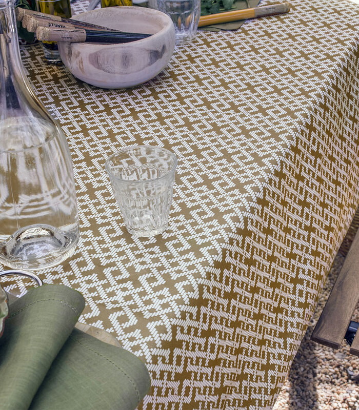 Tribu - Vlekwerend tafellaken in katoen satijn met print image number 1