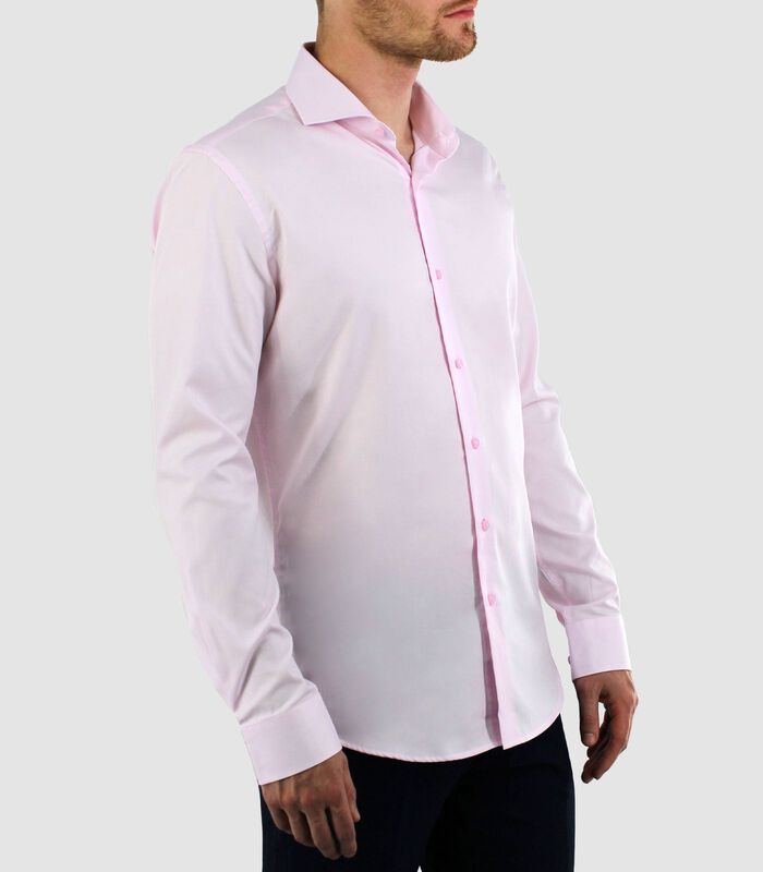 Strijkvrij Overhemd - Roze - Slim Fit - Poplin Katoen - Lange Mouw image number 2