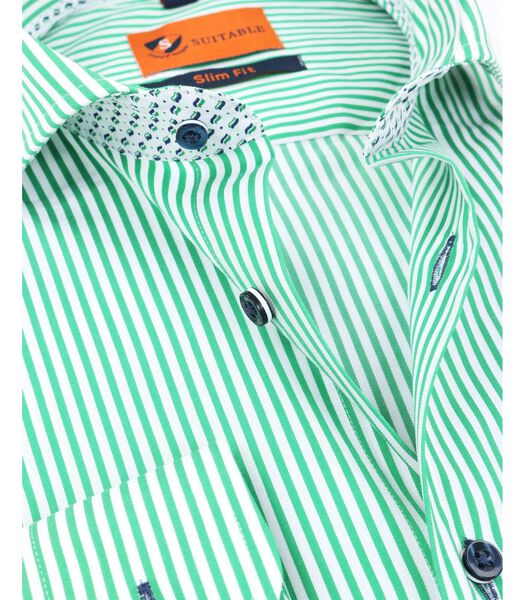 Suitable Shirt Stripes Green 174-6