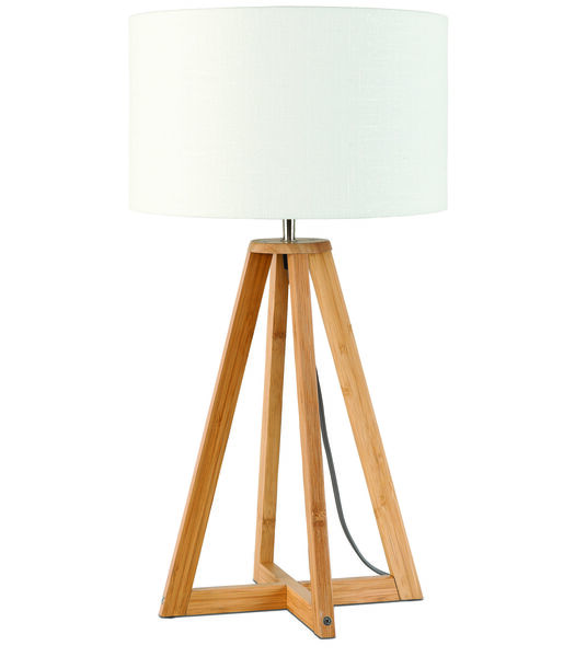 Lampe de table Everest - Blanc/Bambou - Ø32cm