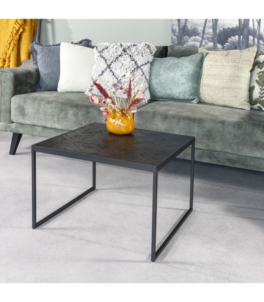Herringbone - Table d'appoint - noir - parquet à chevrons - structure métallique
