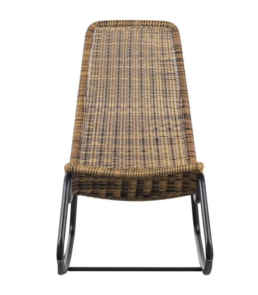 Chaise à bascule d'exterieur - Polyester/métal - Naturelle - 97x51x95 - Tom