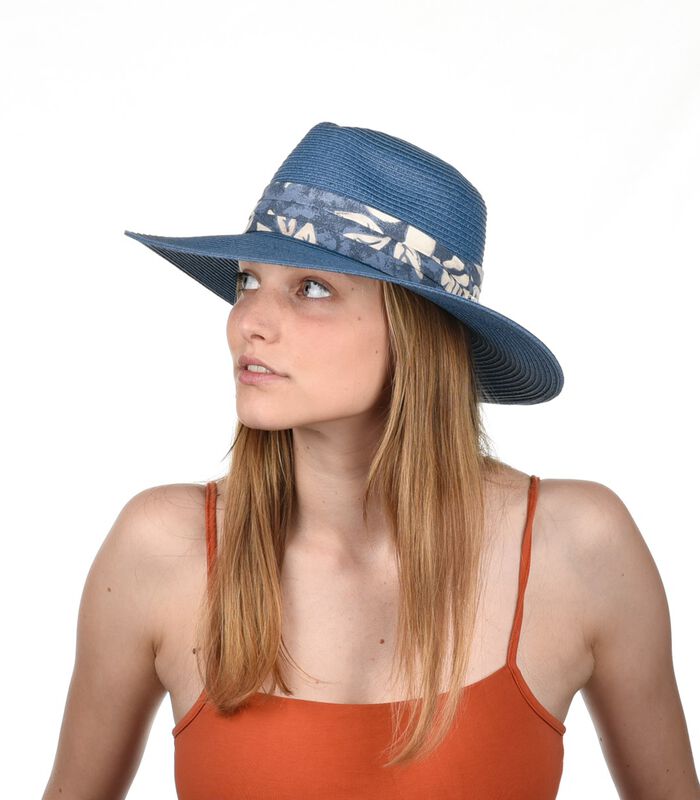 ZAFORA chapeau grand bord paille papier bleu image number 3