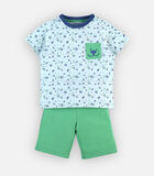 Jersey 2-delige pyjama, lichtblauw/groen image number 2