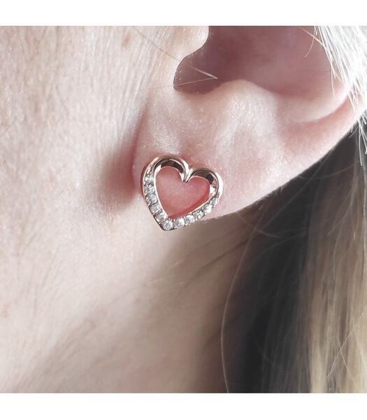 Lovett oorbellen - rosé goud en kristal