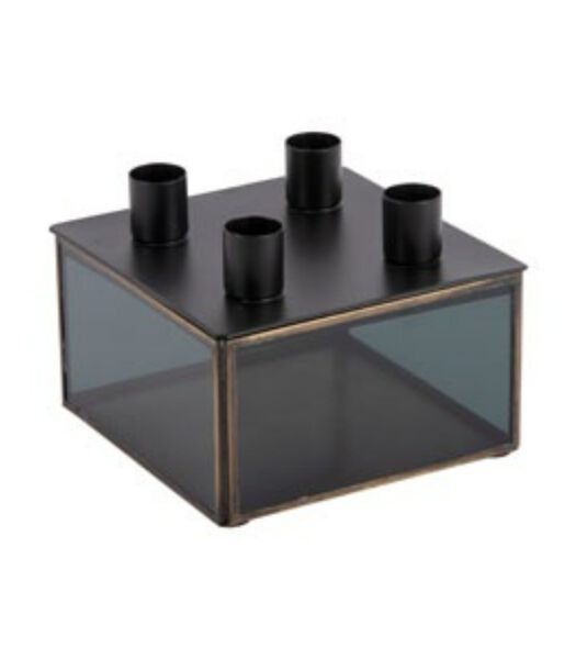 Bougeoir Boxed Square - Noir - 14x14x11cm